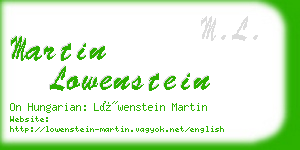 martin lowenstein business card
